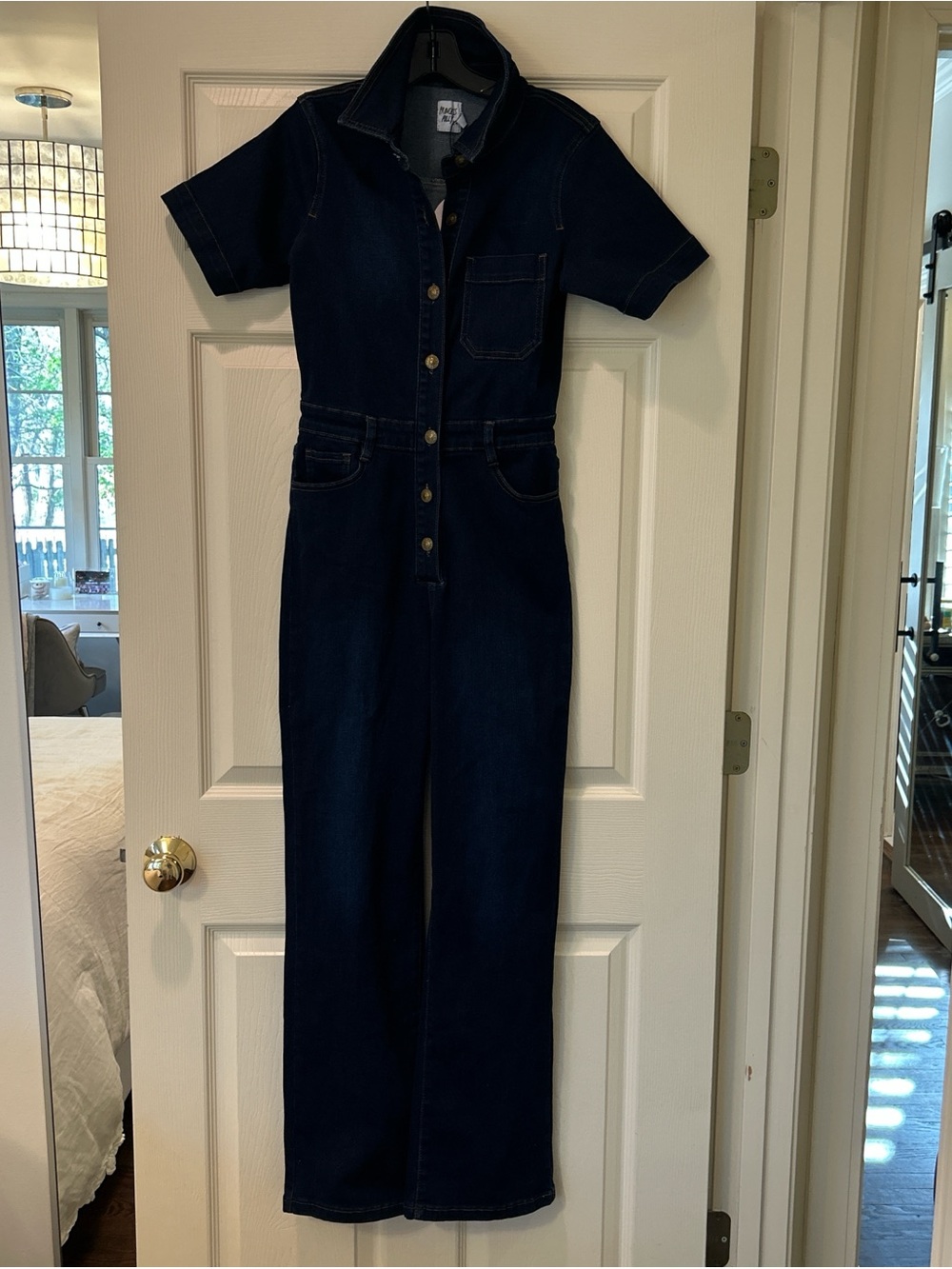 Princess Polly Dark Blue Denim Jumpsuit - Picture 2 of 4